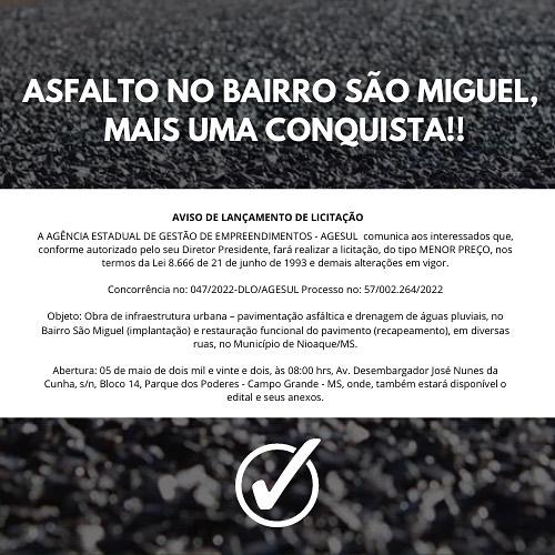 Imagem 2308 - Valdir Júnior confirma asfalto no bairro São Miguel