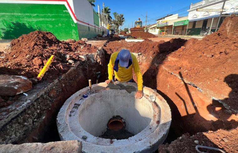 Obras de Saneamento no Centro de Nioaque visam Melhorias na Infraestrutura